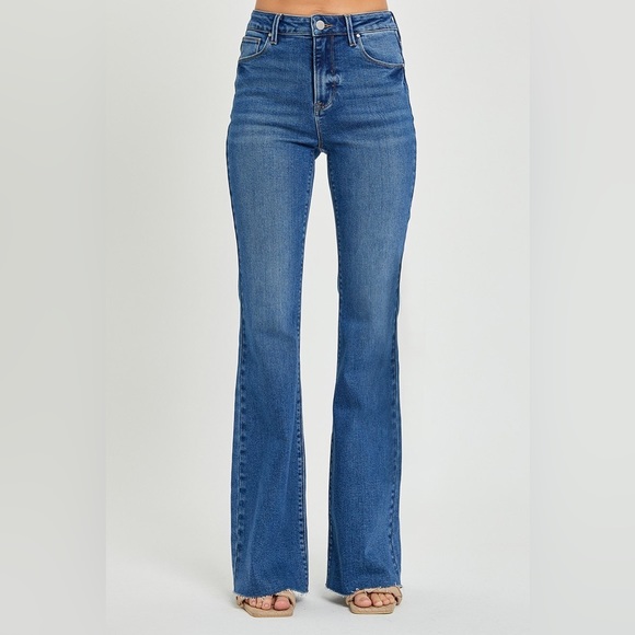 RISEN HIGH RISE RAW CUT HEM BOOTCUT JEANS - Picture 4 of 4